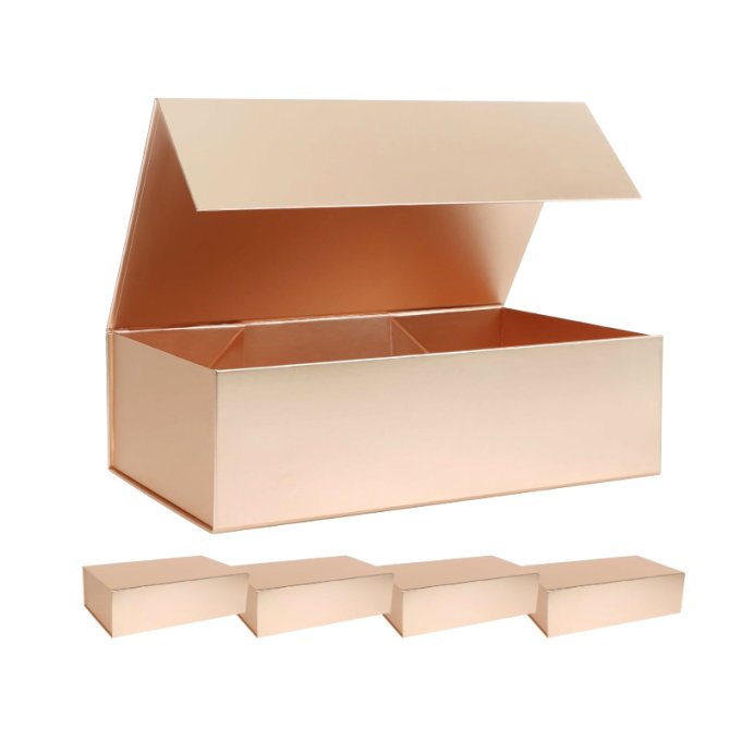 定制粉色优雅情人节礼品包装盒，磁性礼品包装盒，配丝带礼品袋