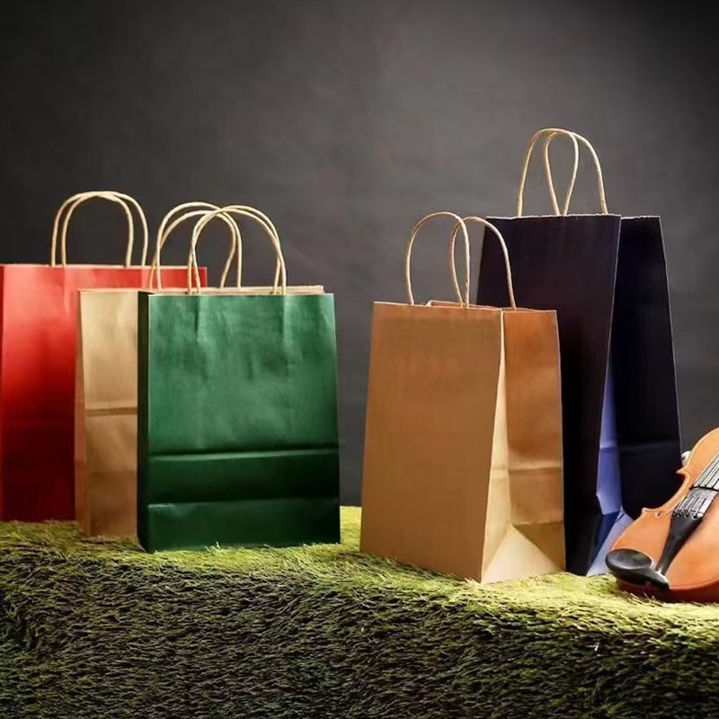 _0007_Customizable Logo Recycled Brown White Kraft Paper Bags