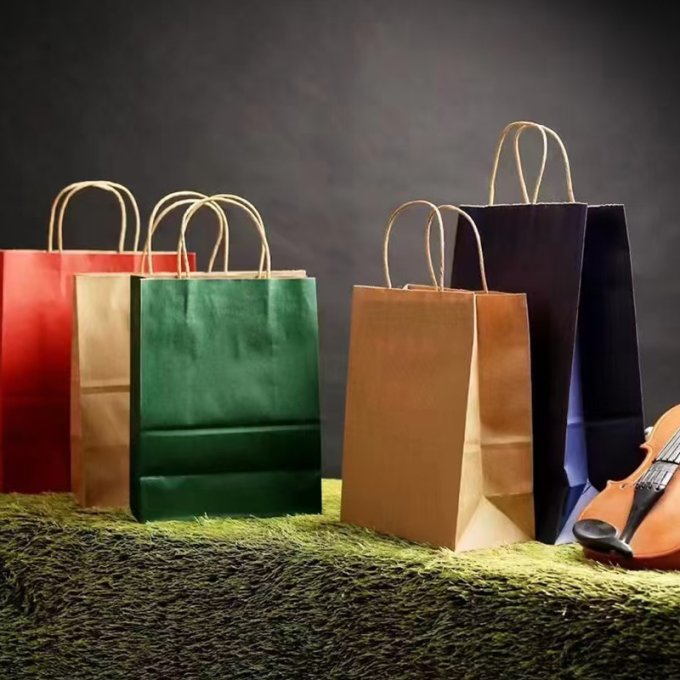 可定制Logo的再生牛皮纸袋（棕色/白色）