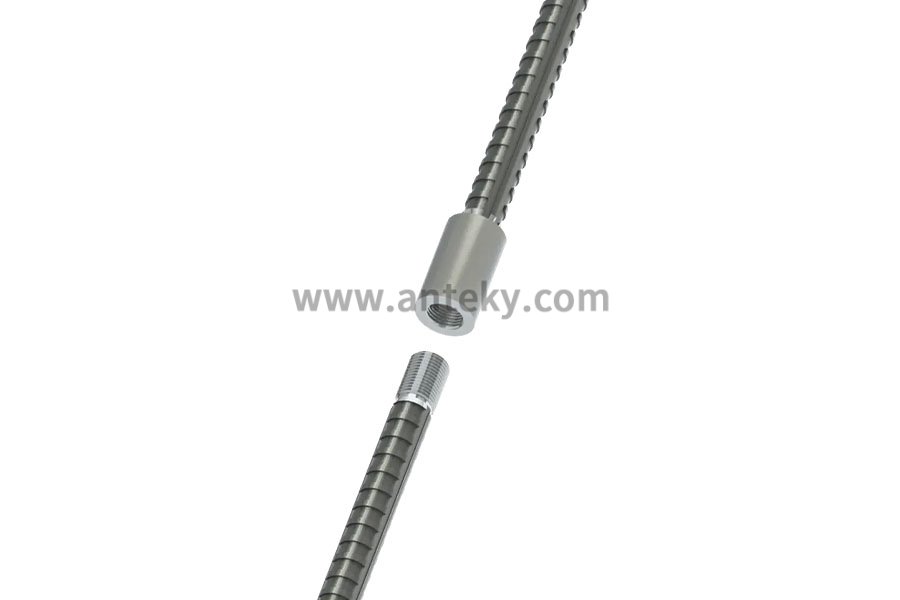 تقشير قضبان التسليح ولف وصلة قضبان التسليح ذات الخيوط المستقيمة