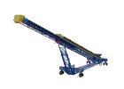 Tire-mounted conveyor system for bulk material handling