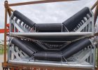 heavy-duty troughing idler for grain transport system