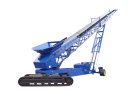 Crawler-mounted conveyor with adjustable boom for soft and uneven ground