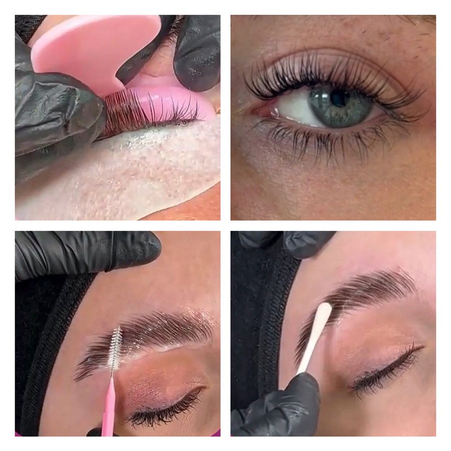 brow lamination and lash lifting effect