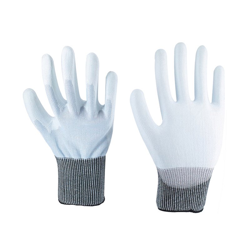 15G Ultra-Thin Anti-Cut Blue HPPE Poyester White PU