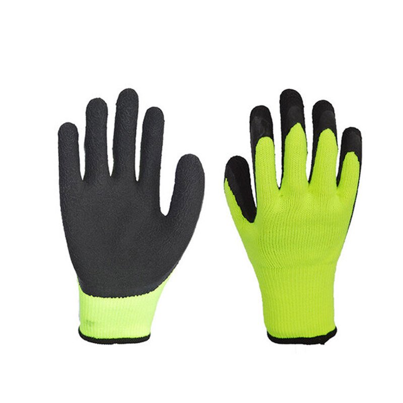 Chartreuse Cotton Latex Crinkle Finsh Winter Glove