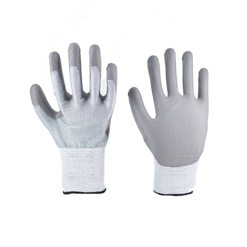 13G Ultra-Thin Anti-Cut Grey HPPE Polyester White PU