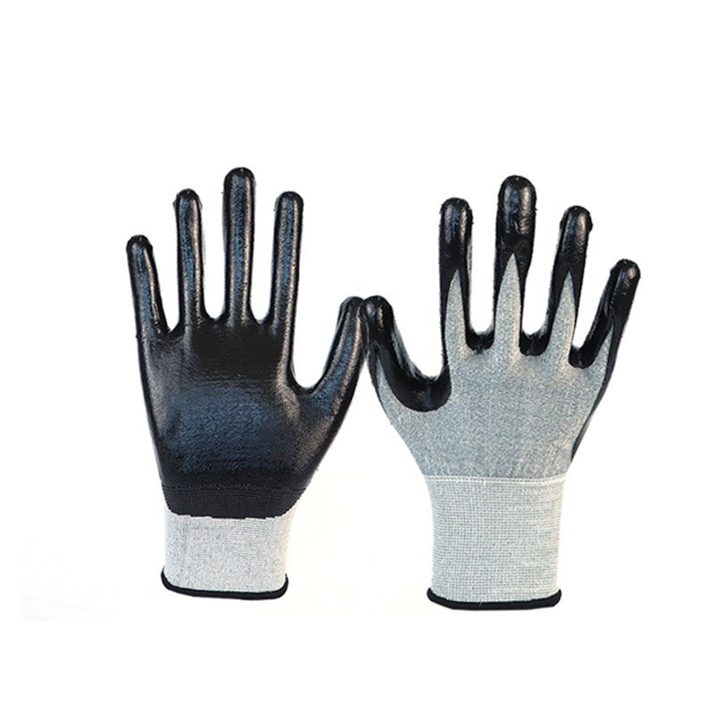 Ultra-thin five-level cut-resistant black nitrile