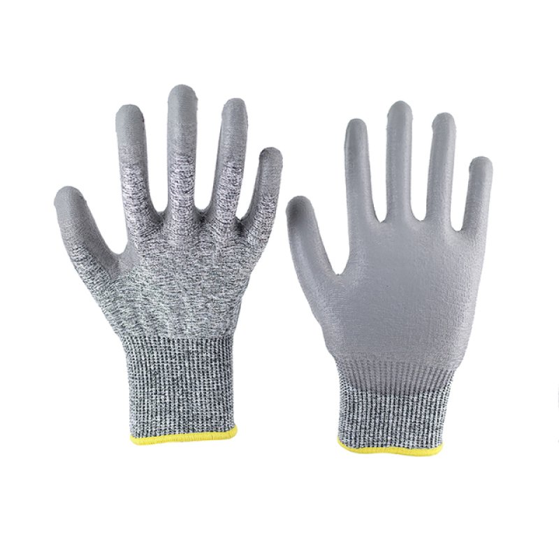 15G grey polyester grey PU anti-cut
