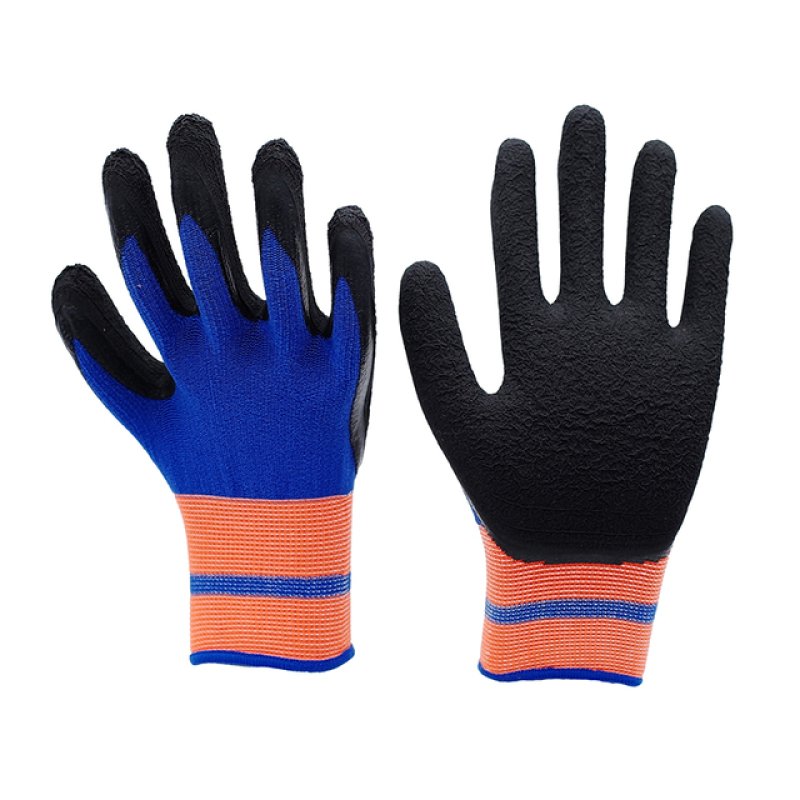 13G orange blue polyester black latex foam