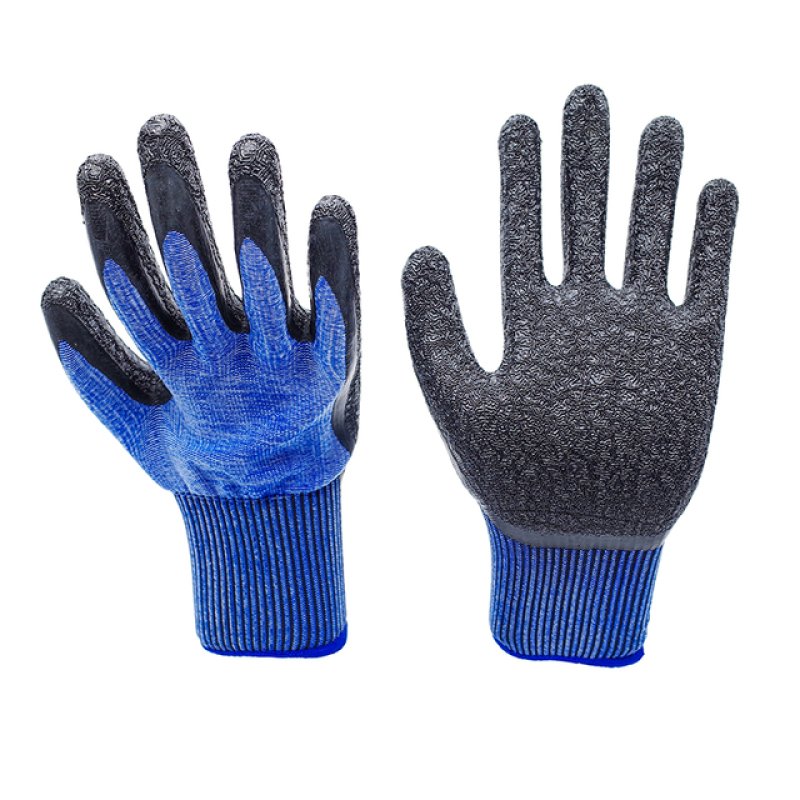 13G Blue Polyester Black Latex Crinkle Fashionable