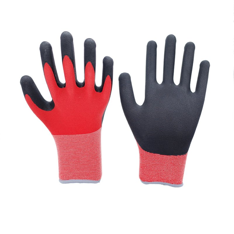 15G Red Spandex Black Nitrile
