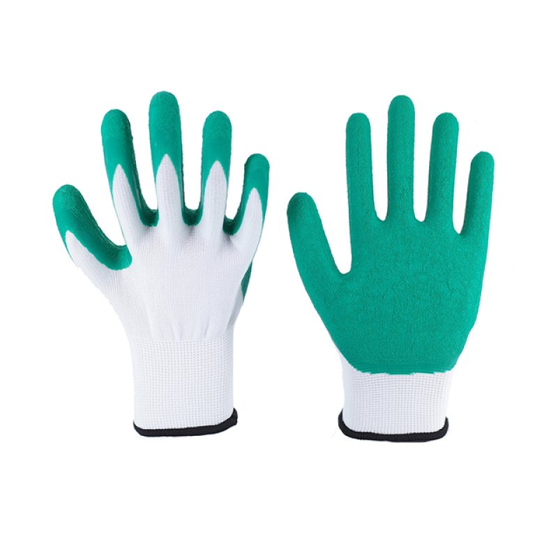 13G White Polyester Green Later Crinkle