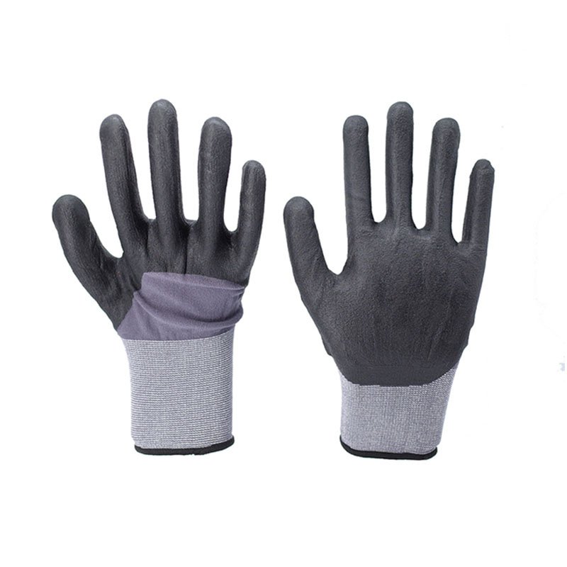 Popular Foam Nylon Spandex Nitrile Sandy Coated Gloves Good Grip Safety Glove EN388 CE Certified for Euro Market