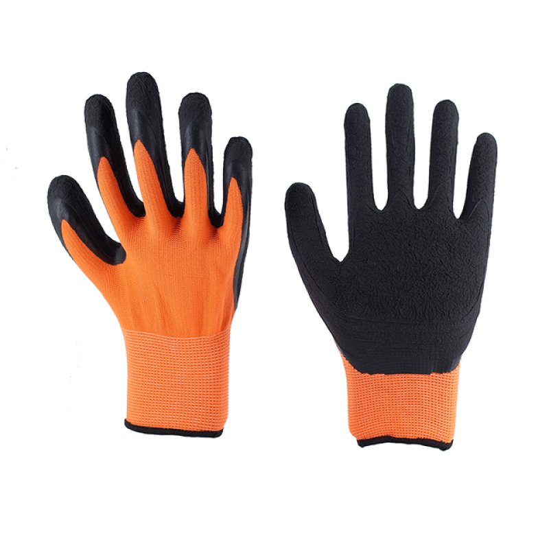 13G Orange Polyester Black Latex Crease