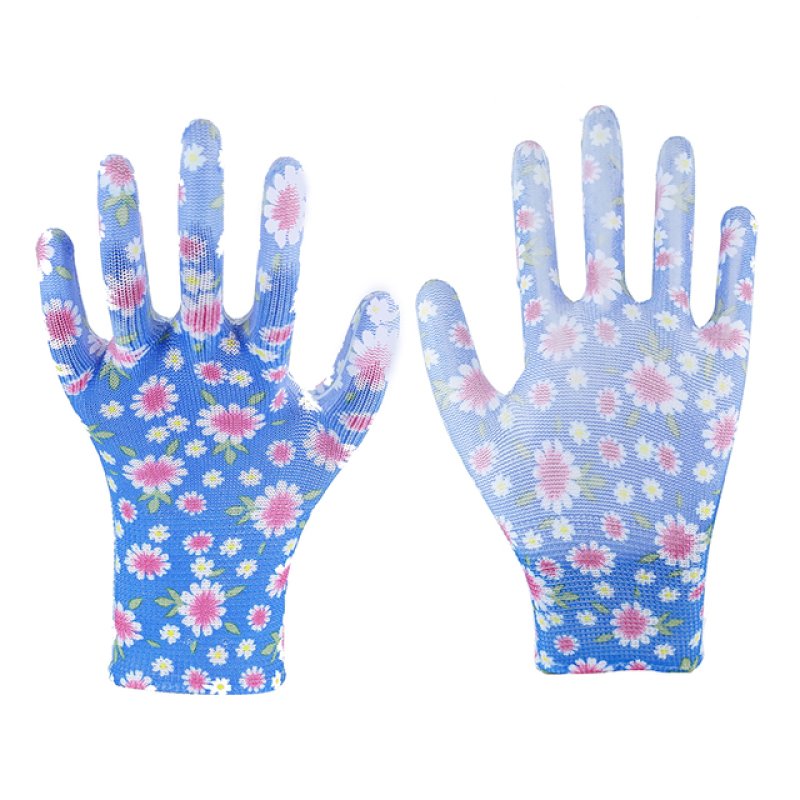 13G Blue Polyester Garden PU Flower