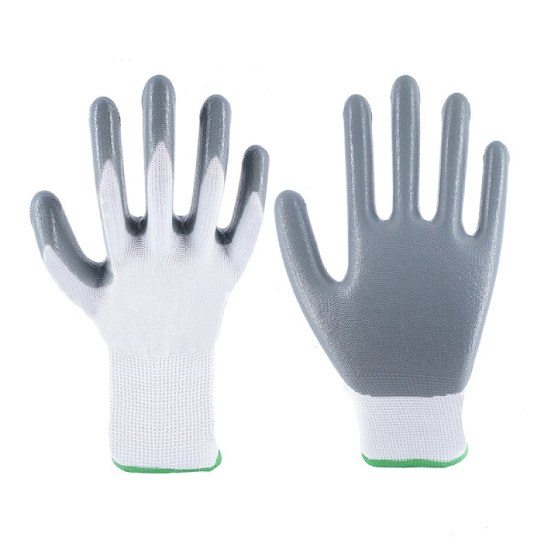 13G White Polyester Grey Nitrile