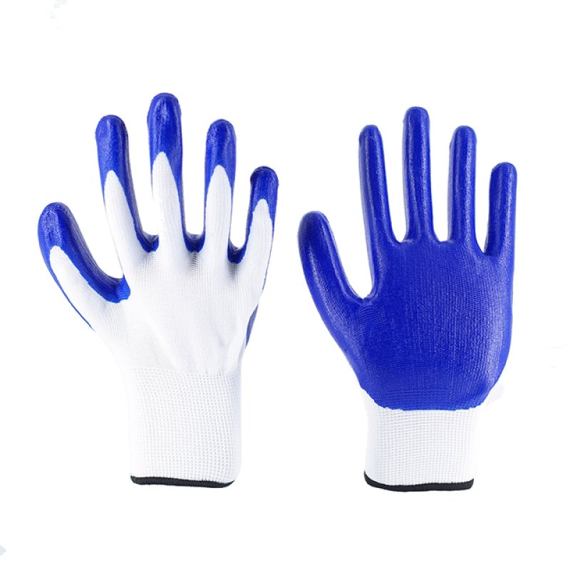 13G White Polyester Blue Nitrile