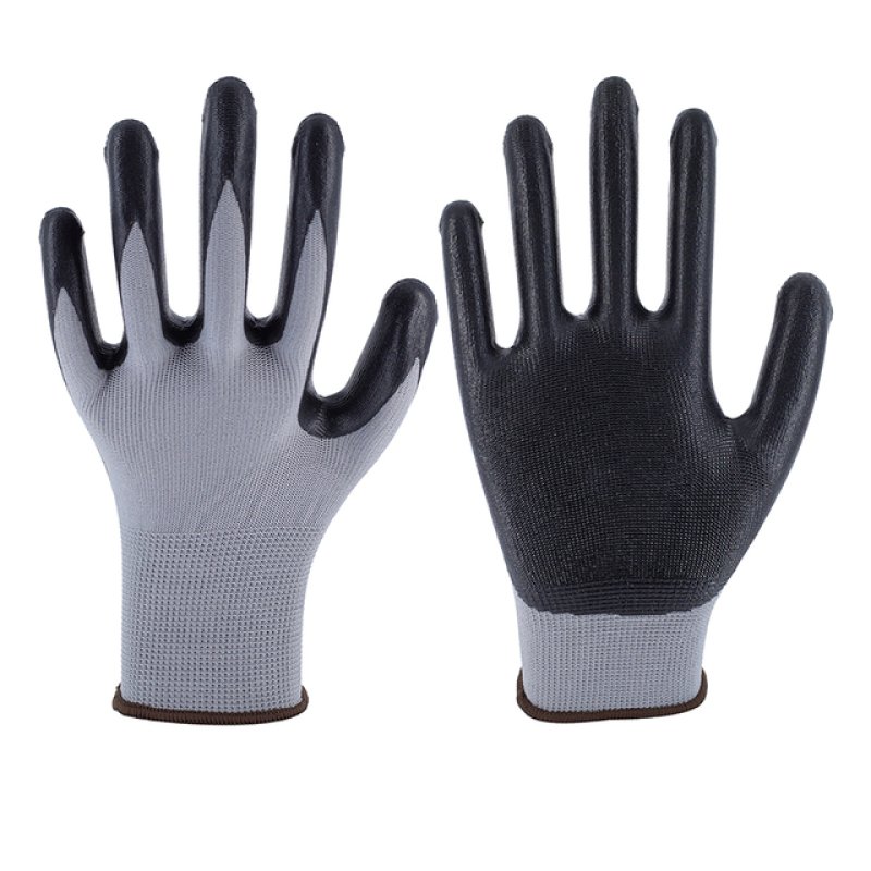 13G Grey Polyester Black Nitrile