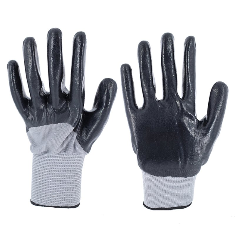 13G Black Polyester Grey Nitrile
