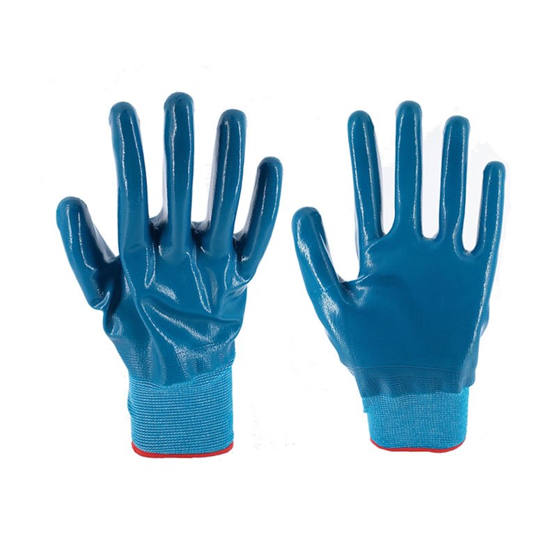 13G Blue Polyester Blue Nitrile Full Coverage Palm