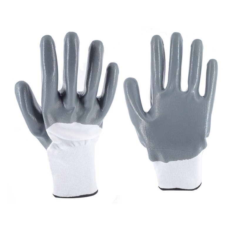 13G White Polyester Grey Nitrile