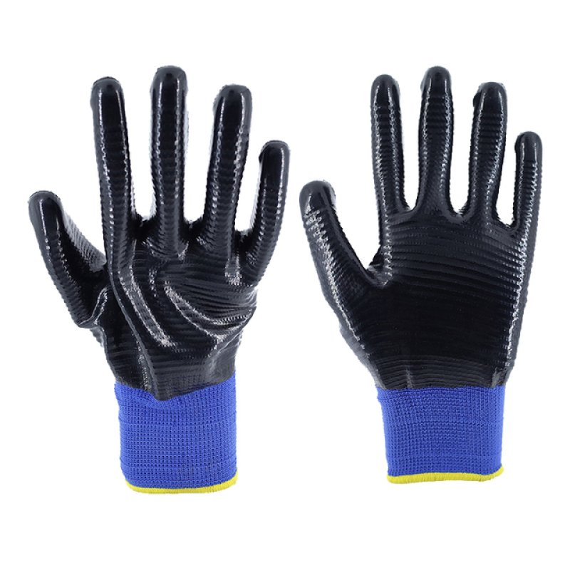 13G Blue Polyester Black Nitrile
