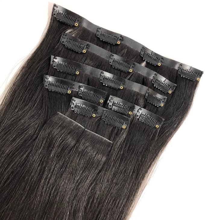 Black Seamless Clip In Extensions