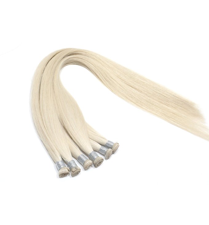  platinum blonde weft hair