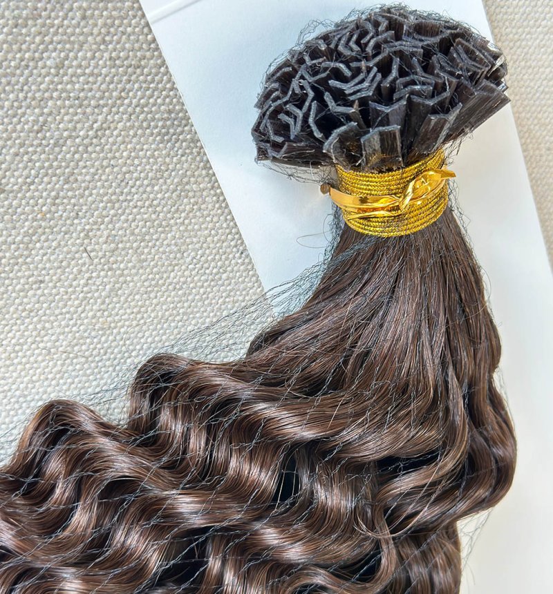 V Tip Pre Bonded Fusion Hair Extensions Dark Color