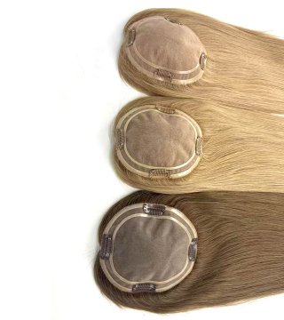 human hair silk base topper