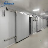 Sausage trays being rapidly frozen in meat blast freezer