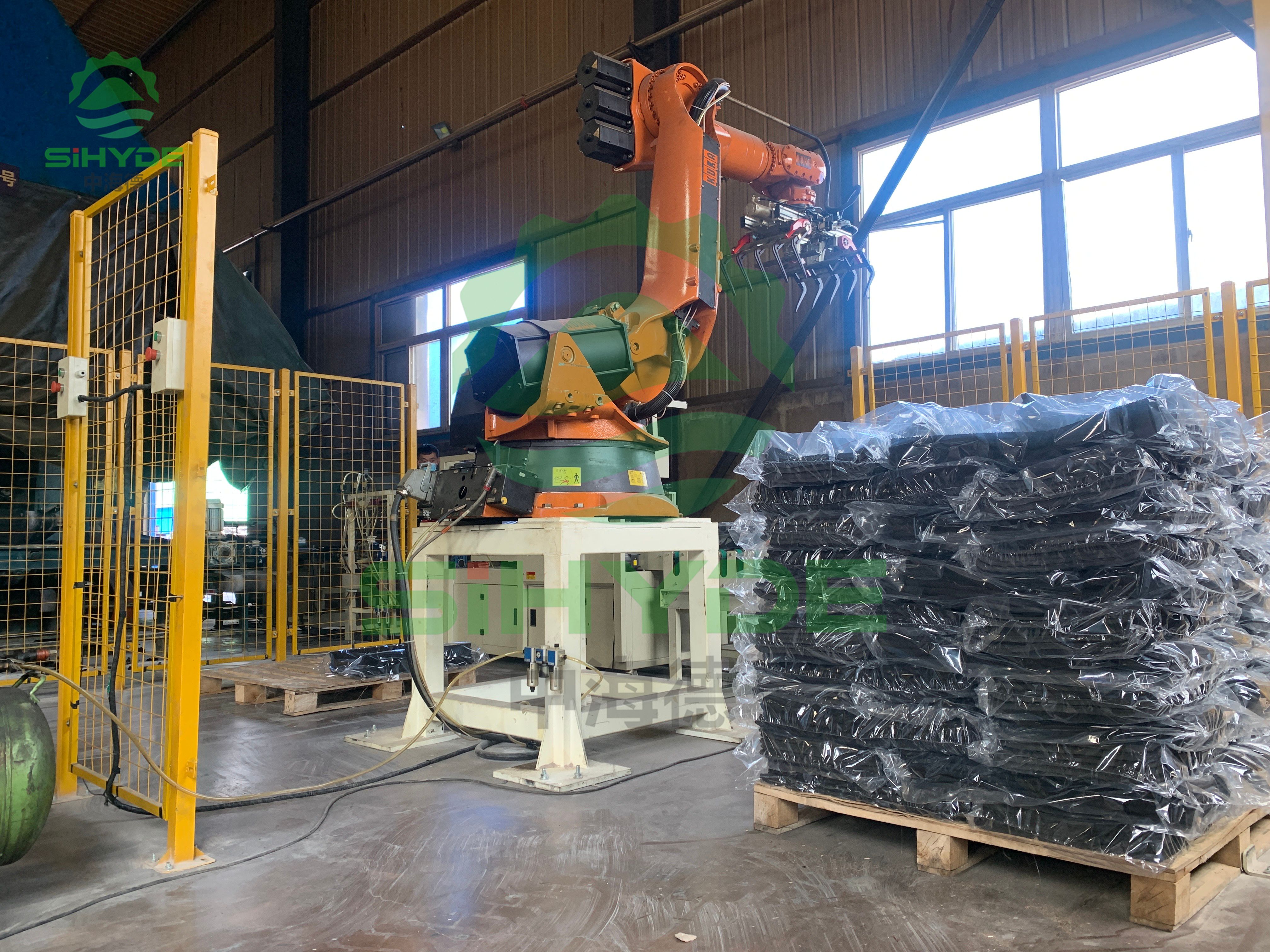 Reclaimed Rubber Packaging & Palletizing Line|Sihyde Automation Empowers Industry Upgrading