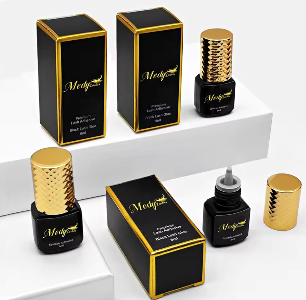 Melhor cola preta para extensão de pestanas, adesivo de marca própria, à prova de água, secagem rápida, para pestanas sensíveis