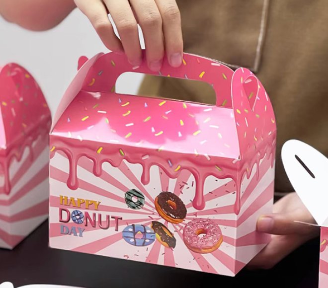Custom Affordable Handle Donut Box