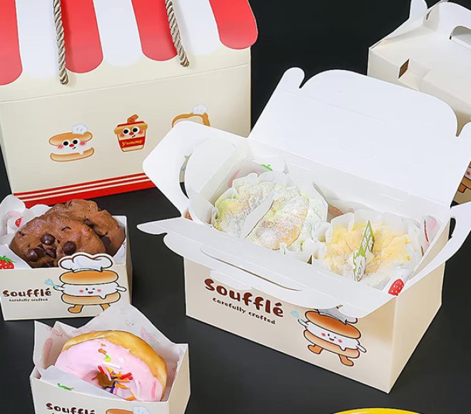  Custom Eco-Friendly Handle Cake Box