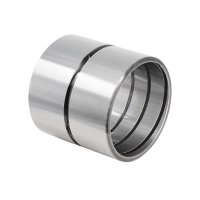 Lubricated spiral groove steel bushing for industrial applications