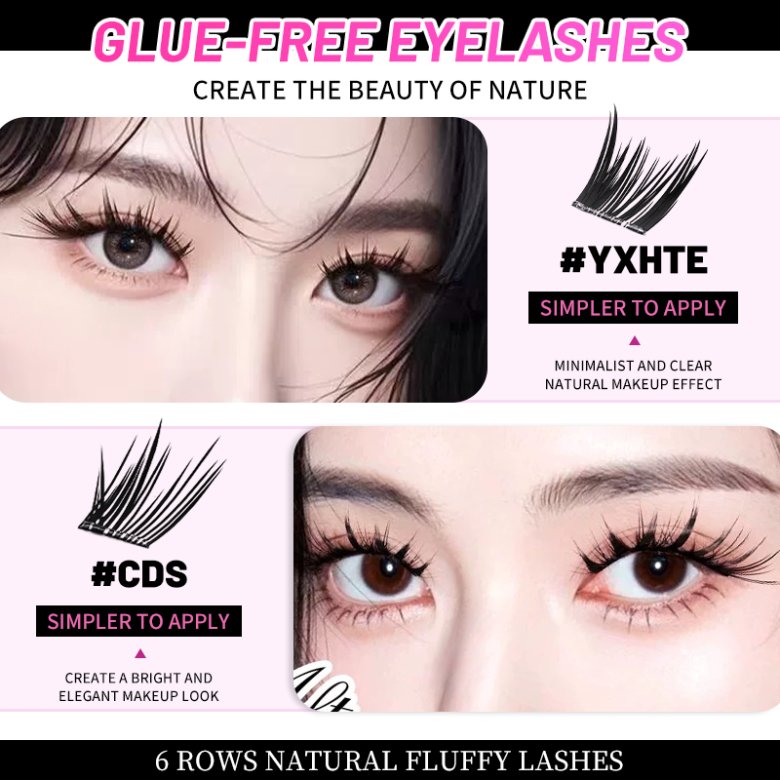 6 Rows Black Card- Paper Glue-Free Eye Lash Extension Kits YXHTE