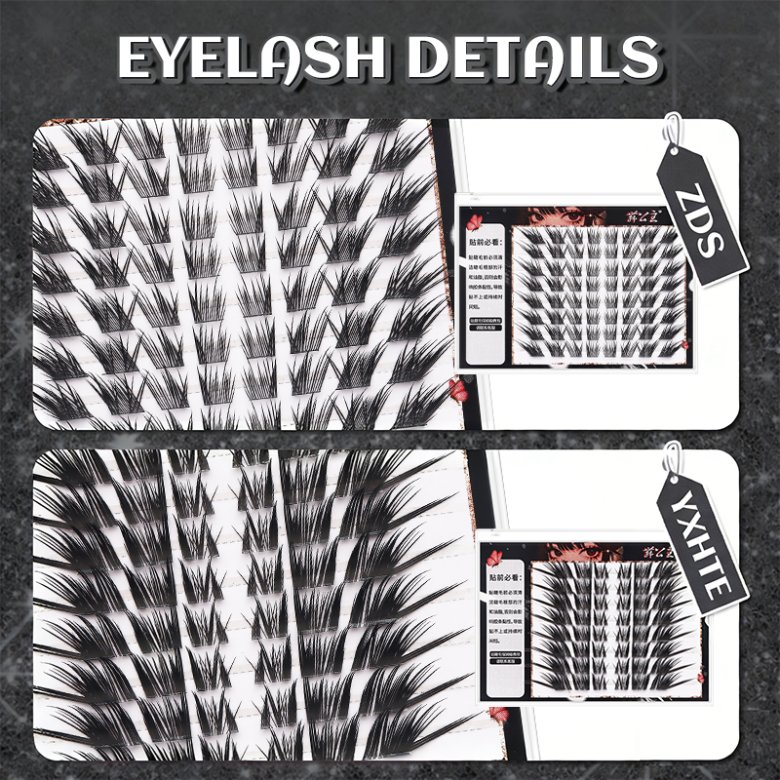 8 Rows Black Card- Paper Eye Lash Extension Kits ZDS
