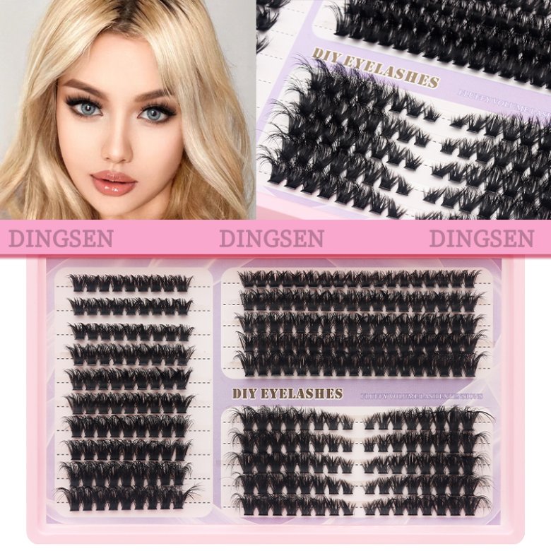 20 Rows 100D Cluster Lash MIX Length Segmented Eyelash Extension Kit 100P+MIX
