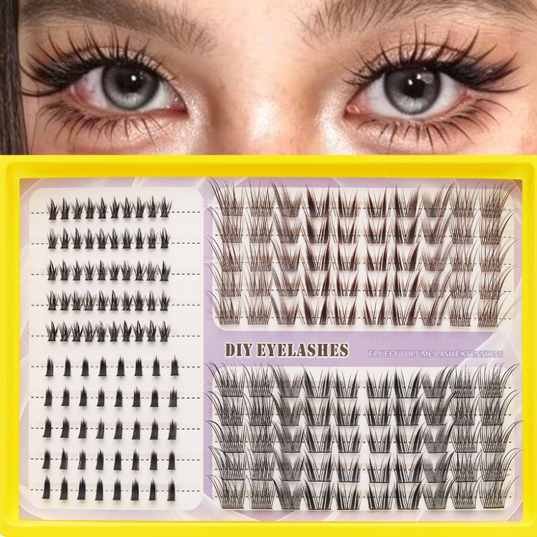 20 Rows Cluster Lash MIX Colored Segmented Eyelash Extension Kit F1ZYHZMIX