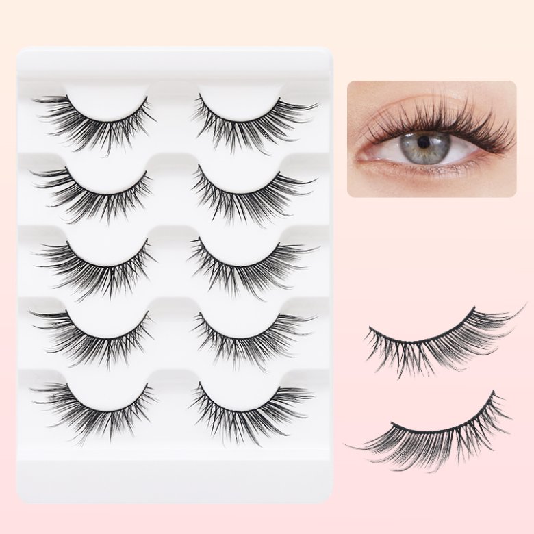 5 Pairs 3d White Tray Lashes B102