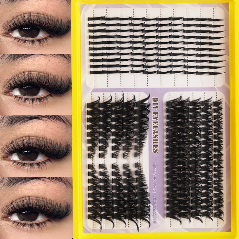 20 Rows Cluster Lash MIX Colored Segmented Eyelash Extension Kit F1ZYHZMIX