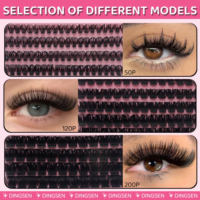 8 Rows Cluster Eyelash Extensions Individual Lash with Tools 150P