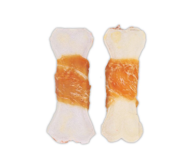 Chicken Wrapped Rawhide Pressed Bone with  Liver