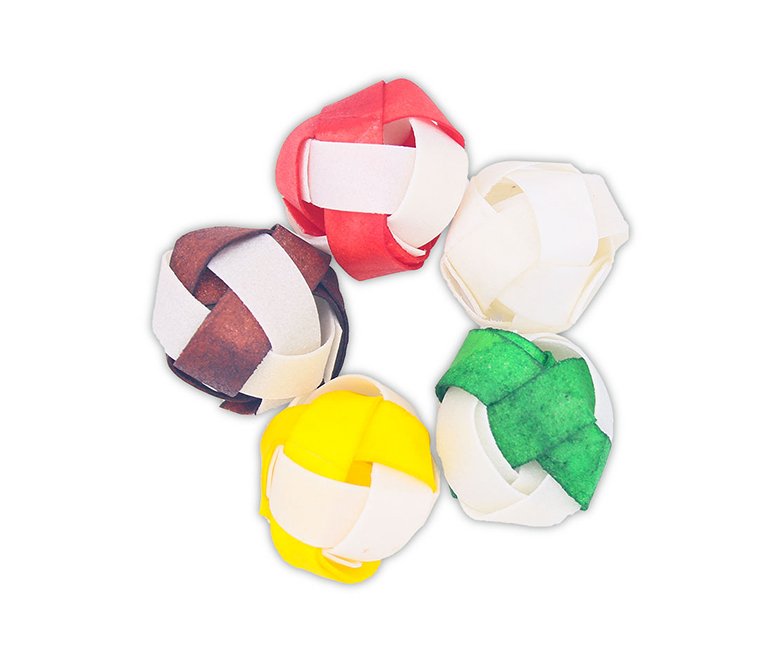 Colorful rawhide ball