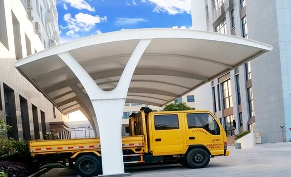Outdoor membrane carport