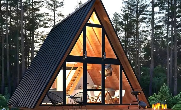 Modular triangle-shaped prefabricated house