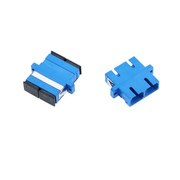 SC-UPC Duplex Fiber Optic Adapter With Flange