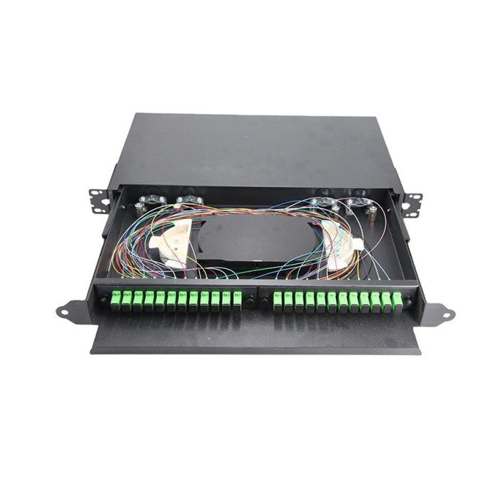 24 Port Optic Fiber Patch Panel 1U Rack Mounted Terminal Box